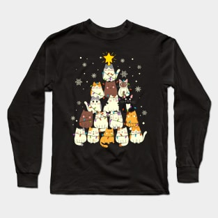 Cat christmas tree Long Sleeve T-Shirt